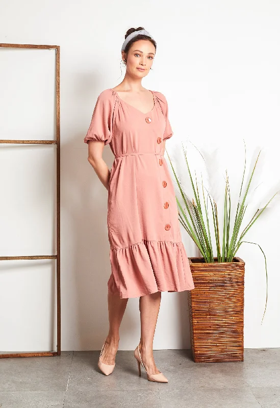 Casual Puff Sleeve Dress