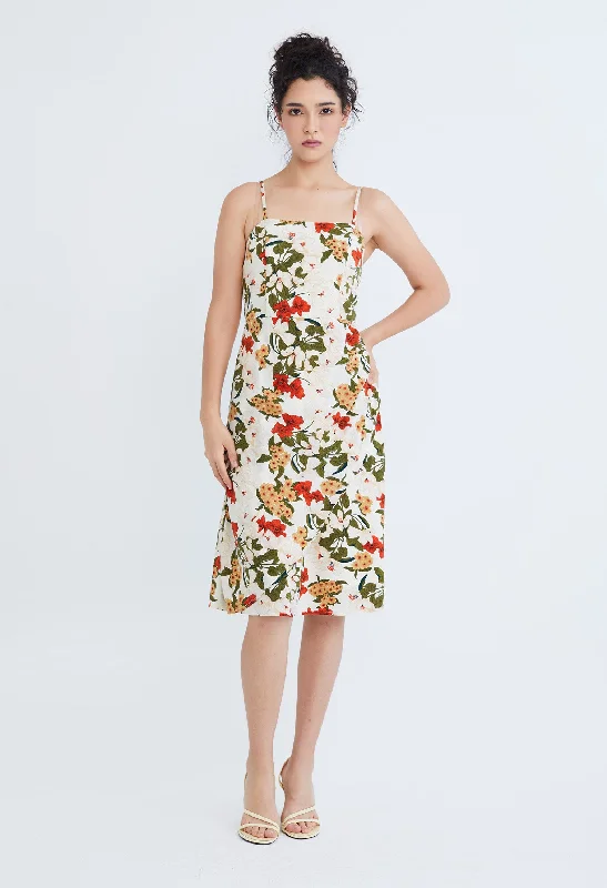 Floral Flutter Slip On Dress