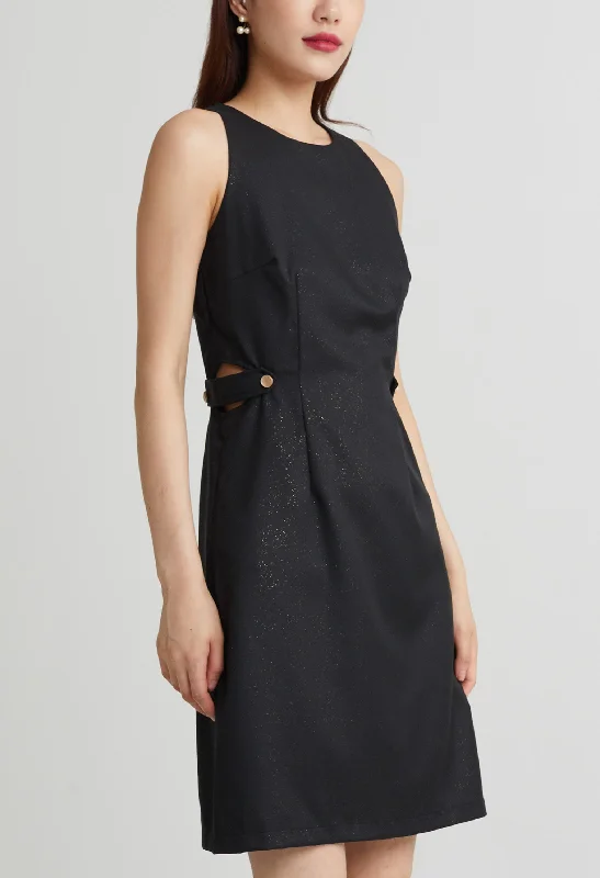 Hinted Stardust Waist Cutout Dress