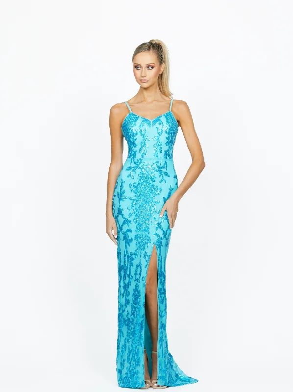 ORACLE V NECK SEQUIN GOWN