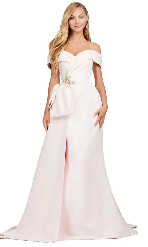 Ashley Lauren 11425 - Off-Shoulder Mermaid Satin Gown