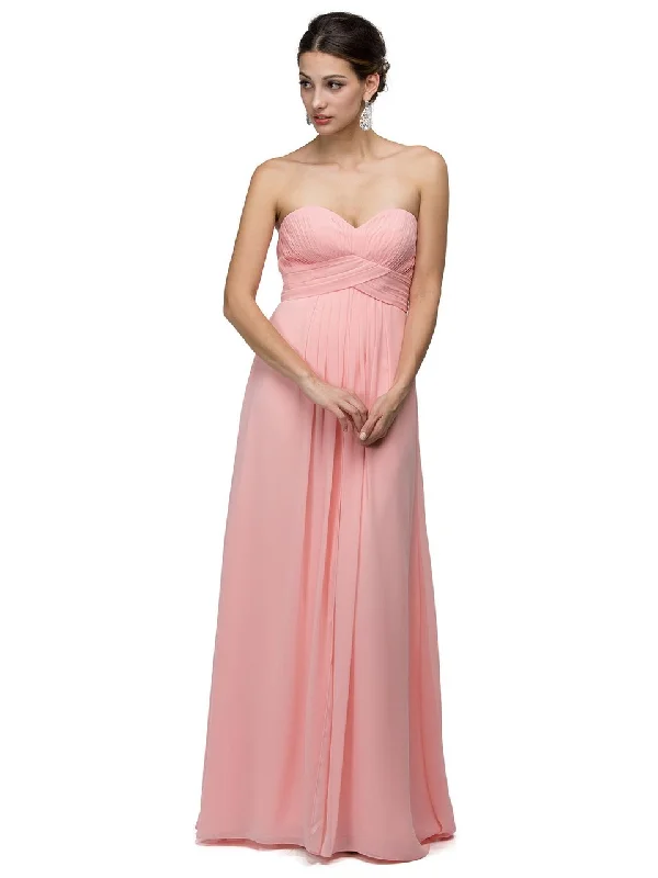 Dancing Queen 8658 Sweetheart Gown with Split Front Overlay