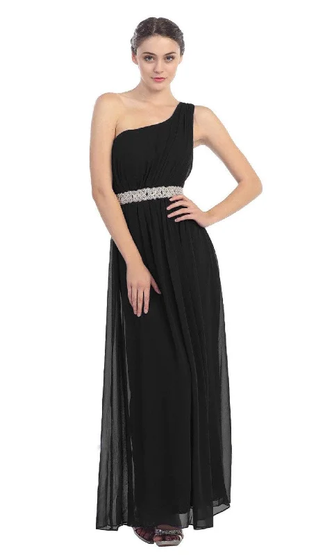 Eureka Fashion - 1924 Asymmetrical Neck Flowing Chiffon Gown