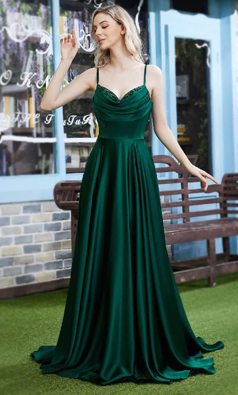 J'Adore Dresses J22016 - Beaded Cowl Neck Prom Dress