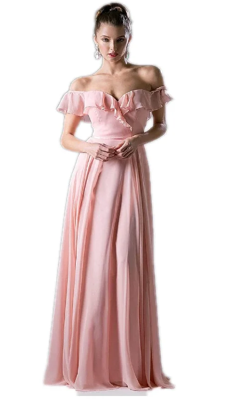 Ladivine CJ246 - Off-Shoulder Ruffles Bridesmaid Dress