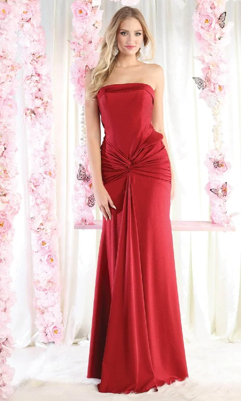 May Queen MQ1947 - Strapless Knotted Ruched Prom Gown