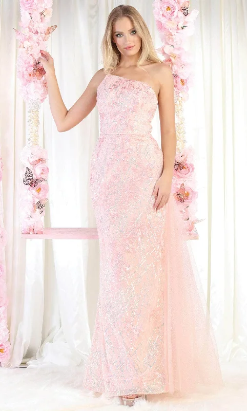 May Queen RQ8014 - One Shoulder Evening Dress