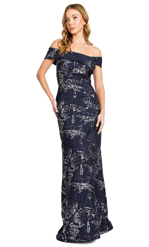 Nicole Bakti 7176 - Metallic Printed Evening Dress