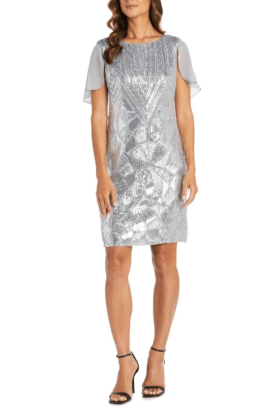 R&M Richards 7721 - Capelet Sequin Cocktail Dress