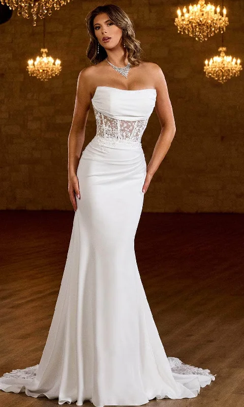 Rachel Allan Bridal RB2185 - Cowl Illusion Embroidered Bridal Gown