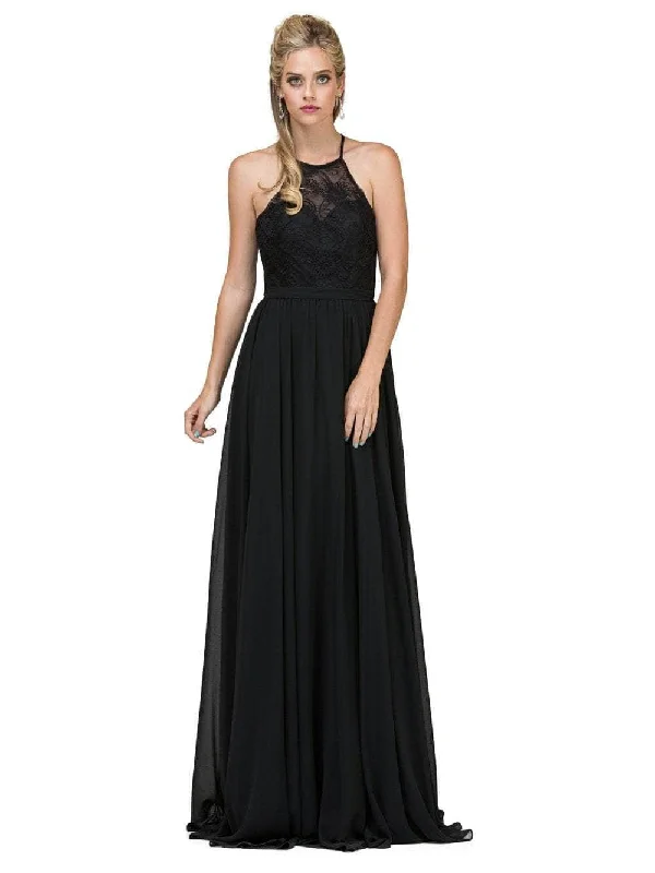 Dancing Queen - 2009 Sheer Halter Pleated A Line Evening Dress