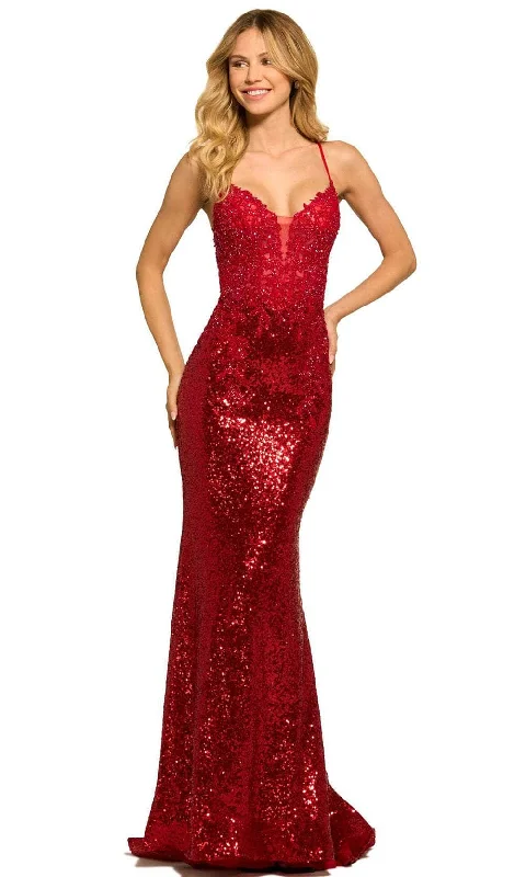 Sherri Hill 55524 - Lace Bod Sequined Trumpet Evening Dress